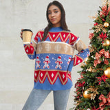 Loose And Idle Retro Red Pullover Sweaters Women's Clothing
