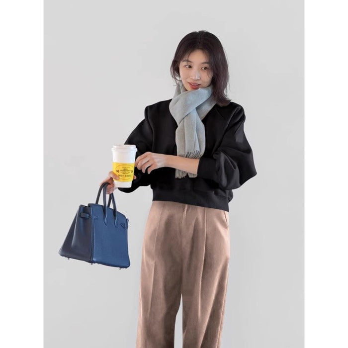 New Round Neck Short Retro Women's Top