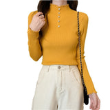 Half Turtleneck Pullover Sweaters Women's Clothing Slim Fit