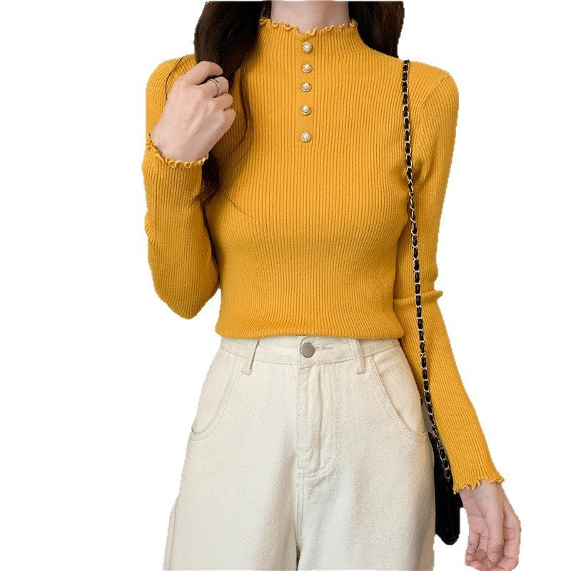 Half Turtleneck Pullover Sweaters Women's Clothing Slim Fit