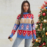 Loose And Idle Retro Red Pullover Sweaters Women's Clothing