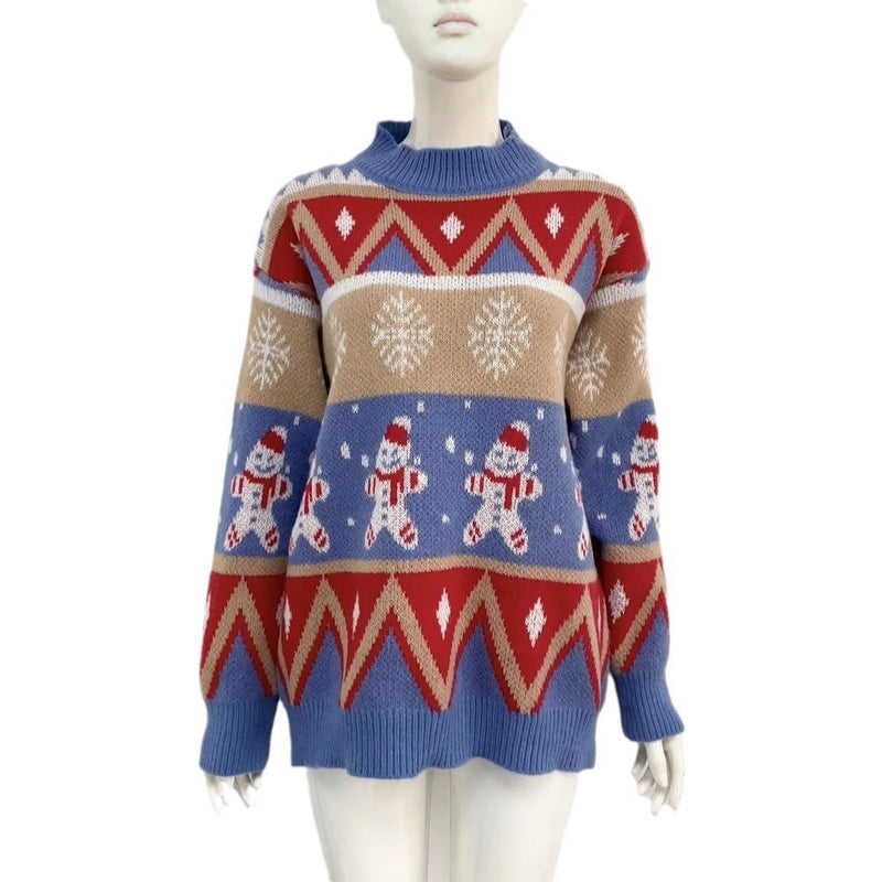 Loose And Idle Retro Red Pullover Sweaters Women's Clothing