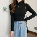 Half Turtleneck Pullover Sweaters Women's Clothing Slim Fit