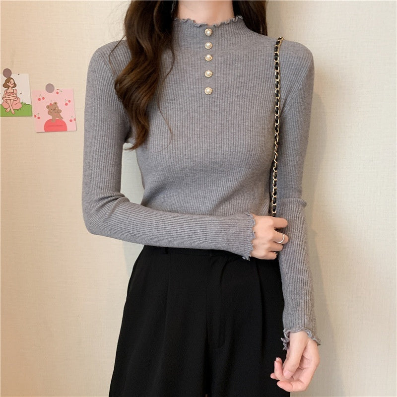 Half Turtleneck Pullover Sweaters Women's Clothing Slim Fit