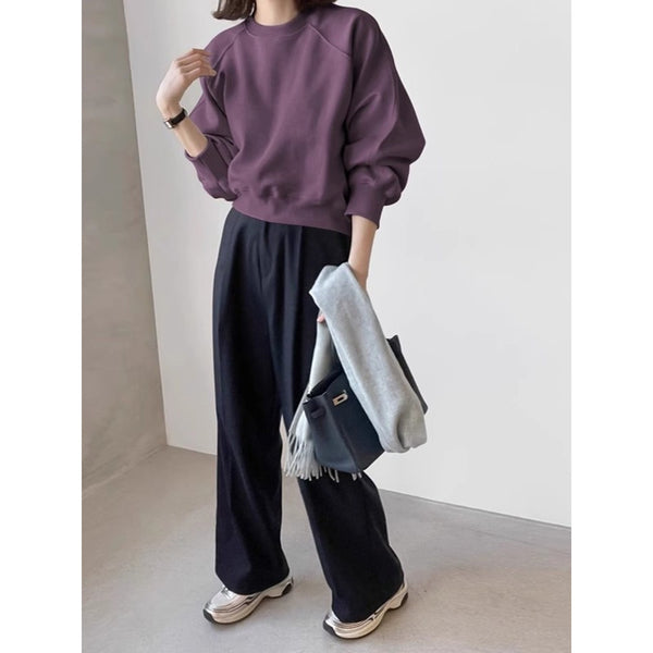 New Round Neck Short Retro Women's Top