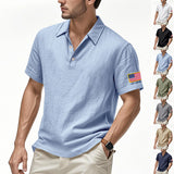 American Summer Linen Short Sleeve Men Clothing