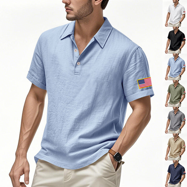 American Summer Linen Short Sleeve Men Clothing