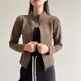 Stand Collar Short Coat Cashmere Hoodie Women Plus Velvet Thickening