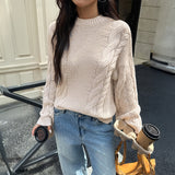 Leisure Minimalist Long Sleeve Sweaters Women's Clothing