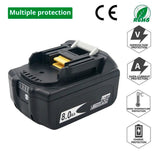 Latest BL1880B BL1860B 18V 8.0Ah 6.0A 3.5A Li Ion Rechargeable Battery for Makita 18V BL1830 BL1840 BL1850 BL1815 Cordless Drill