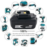 Latest BL1880B BL1860B 18V 8.0Ah 6.0A 3.5A Li Ion Rechargeable Battery for Makita 18V BL1830 BL1840 BL1850 BL1815 Cordless Drill