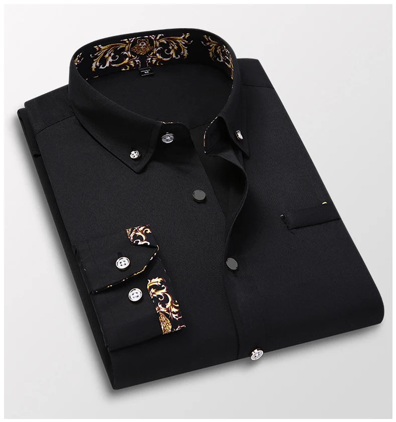 Men's clothing  Arrival Men Shirt Fashion Causal Long Sleeved Male Dress Social Business Brand Shirt Soft Weeding White Shirts