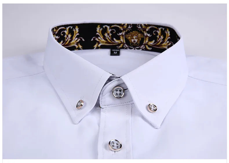 Men's clothing  Arrival Men Shirt Fashion Causal Long Sleeved Male Dress Social Business Brand Shirt Soft Weeding White Shirts