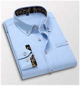 Men's clothing  Arrival Men Shirt Fashion Causal Long Sleeved Male Dress Social Business Brand Shirt Soft Weeding White Shirts