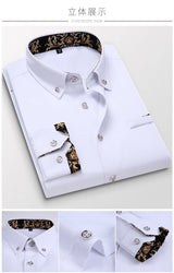 Men's clothing  Arrival Men Shirt Fashion Causal Long Sleeved Male Dress Social Business Brand Shirt Soft Weeding White Shirts