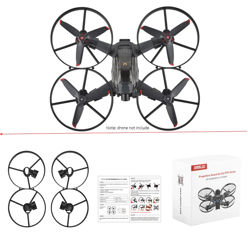 Propellers Guard for DJI FPV Combo Drone Blade Protection Ring Anti-collision Integrated Props Protective Cover Accessories