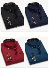 Men's clothing  Arrival Men Shirt Fashion Causal Long Sleeved Male Dress Social Business Brand Shirt Soft Weeding White Shirts