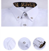 Men's clothing  Arrival Men Shirt Fashion Causal Long Sleeved Male Dress Social Business Brand Shirt Soft Weeding White Shirts