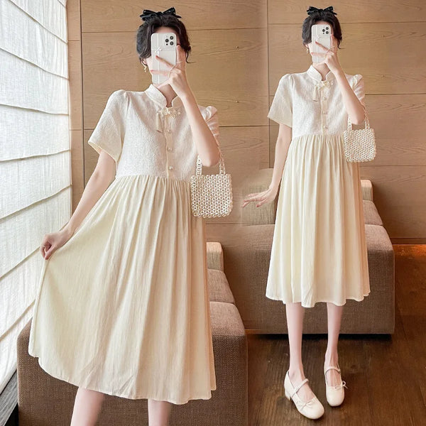 Pregnant Women's Clothing Summer Fashion New Style Loose and Slimming Dress