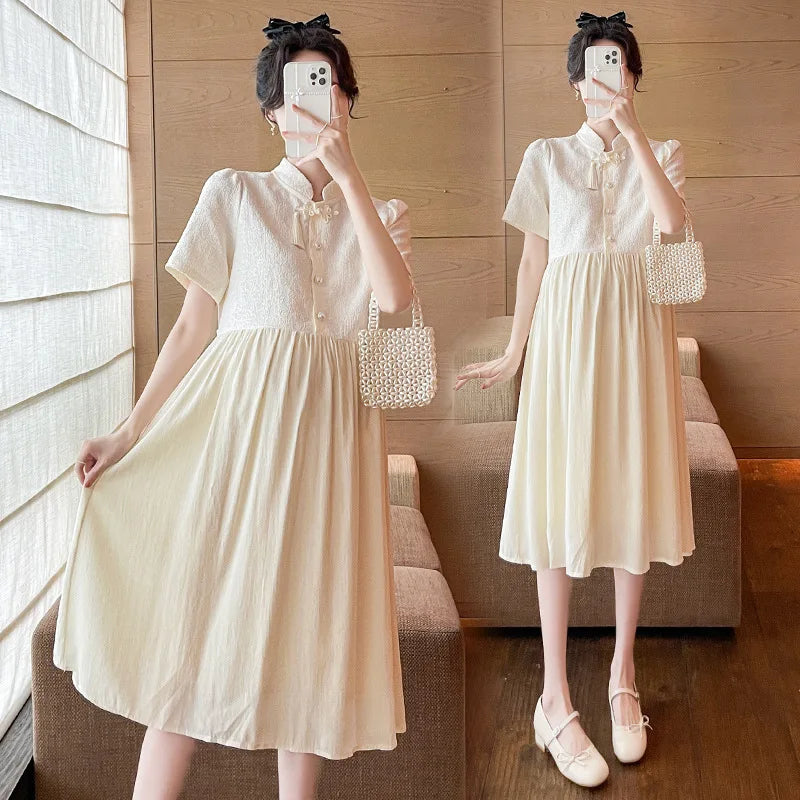 Pregnant Women's Clothing Summer Fashion New Style Loose and Slimming Dress