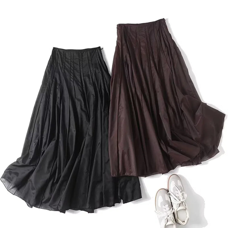Women's clothing summer new products European and American fashion versatile minimalist design casual tulle skirt