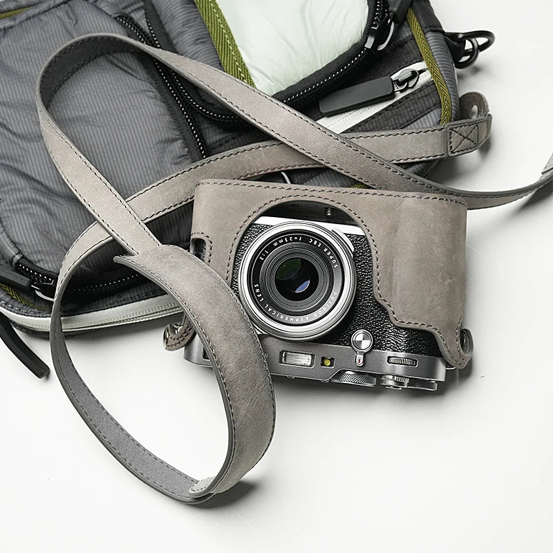 Mr.stone Handmade Genuine Leather Camera Strap For sony a7cR fujifilm XT5 Leica M1 Camera Shoulder Sling Belt (Shoulder support)