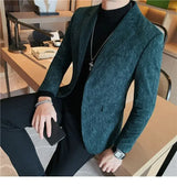 Man Suits and Blazers Single Breasted New In Coats Clothing Handsome Elegant Corduroy Jacket for Men Spring Clothes Fashionable