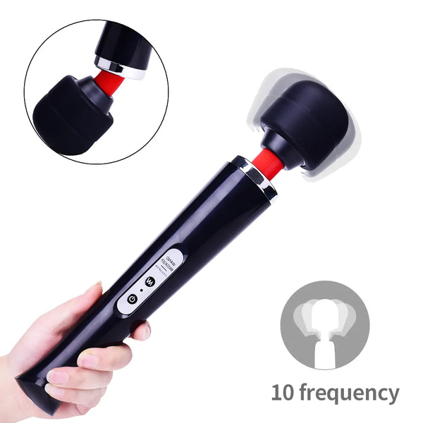 Multifunctional massage stick 10-frequency powerful vibrator Silicone material USB rechargeable large vibration massage stick