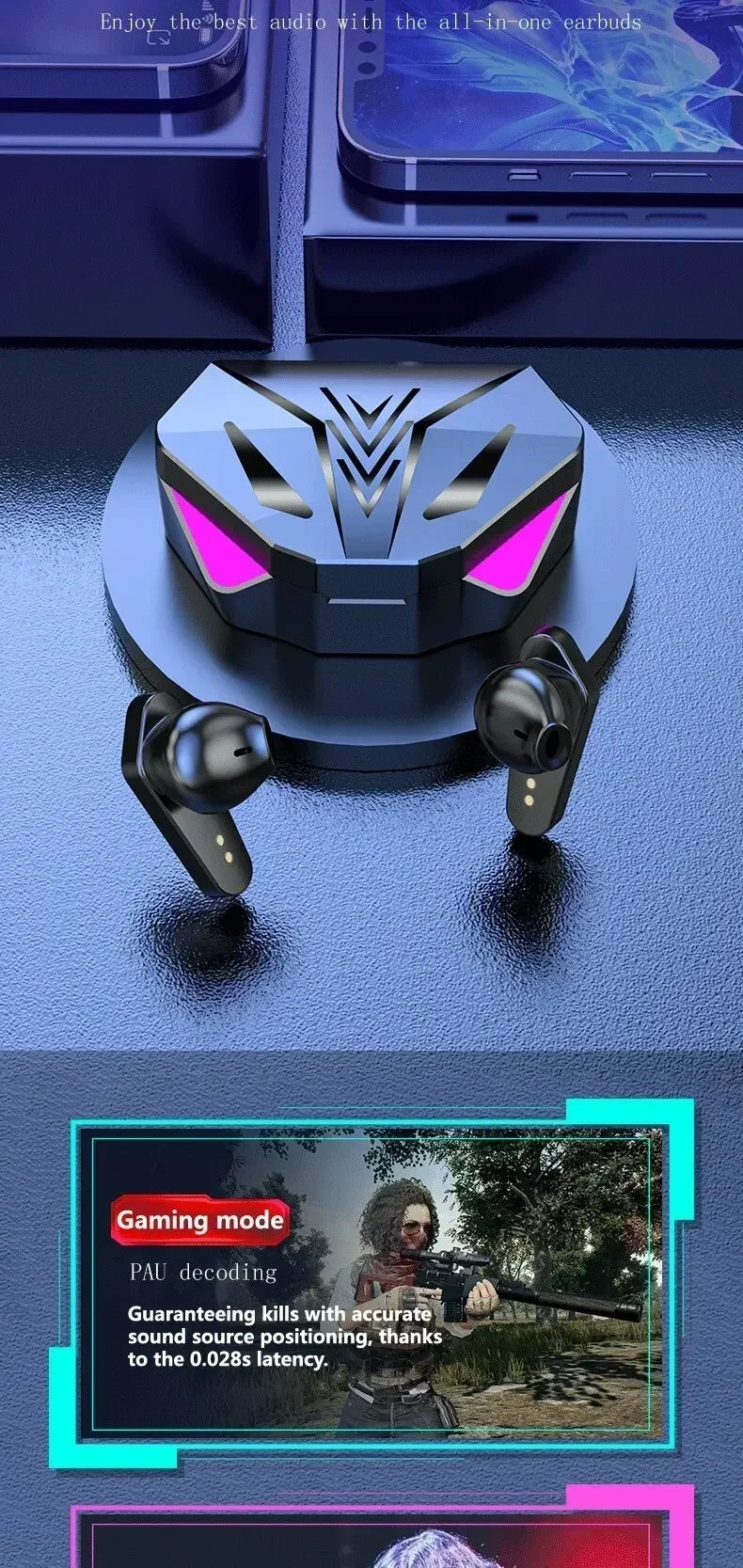 New X15 TWS Bluetooth Earphones Wireless Headphones 65ms Low Latency Earbuds Esport Gaming Headset Gamer Earphone Mic For phone