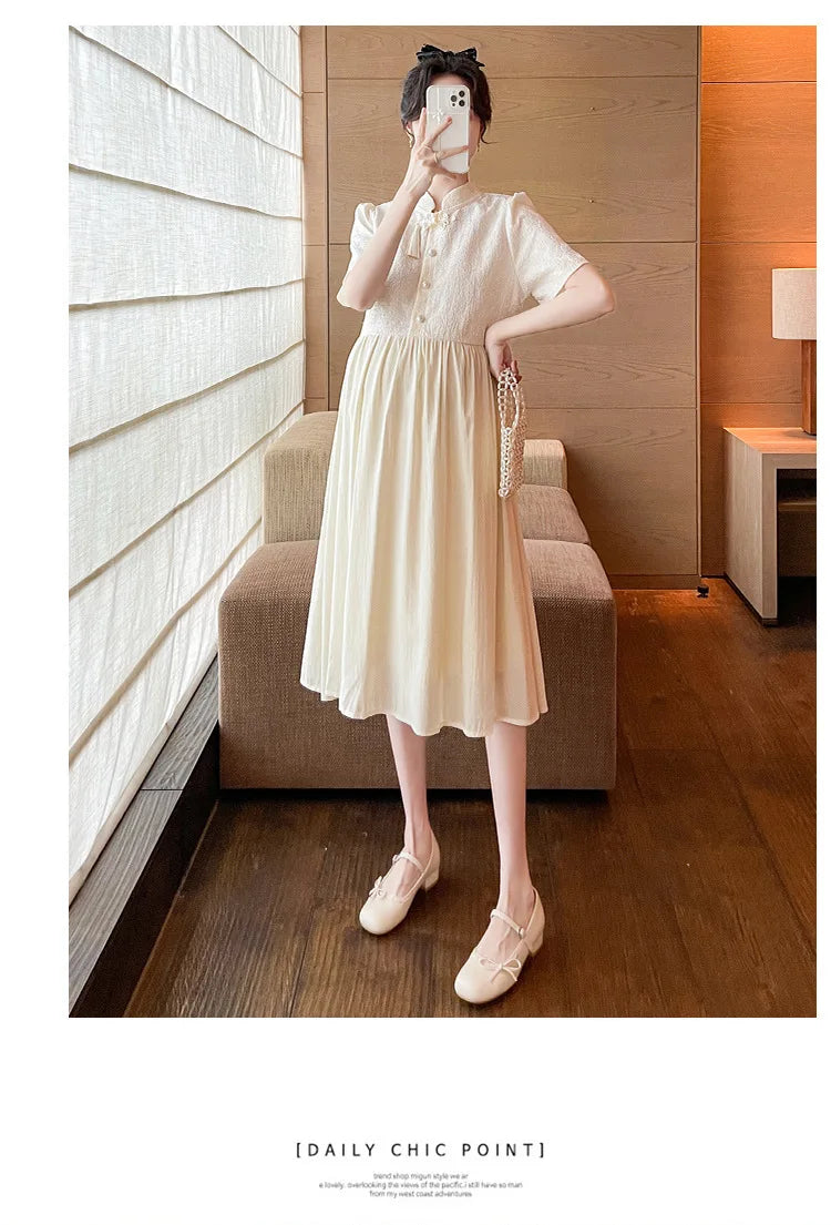 Pregnant Women's Clothing Summer Fashion New Style Loose and Slimming Dress