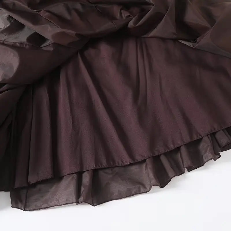 Women's clothing summer new products European and American fashion versatile minimalist design casual tulle skirt