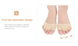 2Pcs=1Pair Toe Separator Foot Care Half Insoles Five Finger Socks Pads Bunion Sleeve Protector Hallux Valgus Forefoot For Women
