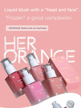 HERORANGE Matte Liquid Blush Velvet Blusher Peach Face Blusher Pigment Lasting Beauty Natural Cheek Tint Cream Blush Makeup 30ML