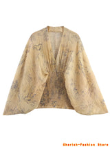 Women's clothing autumn new products European and American style retro women's clothing French lazy style printed shirt