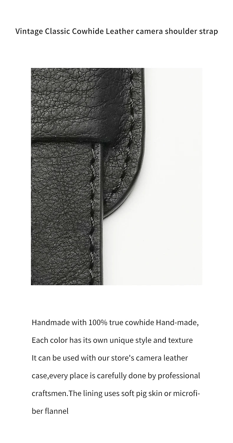 Mr.stone Handmade Genuine Leather Camera Strap For sony a7cR fujifilm XT5 Leica M1 Camera Shoulder Sling Belt (Shoulder support)