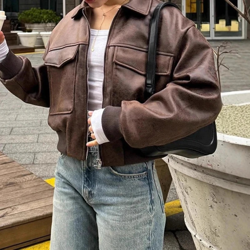 Women's Clothing Autumn New Fashion Jacket with Large Pocket Jacket