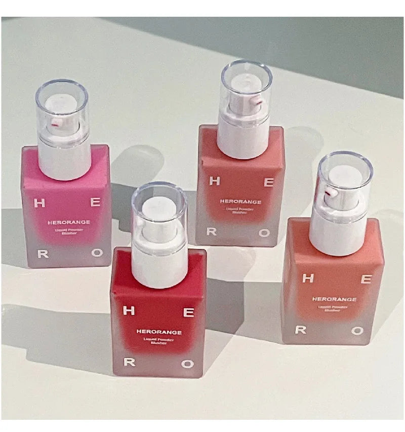 HERORANGE Matte Liquid Blush Velvet Blusher Peach Face Blusher Pigment Lasting Beauty Natural Cheek Tint Cream Blush Makeup 30ML