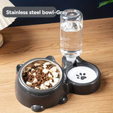 Pet supplies Integrated pet feeder Automatic water dispenser Anti-slip inclined stainless steel bowl Suitable for cats and dogs