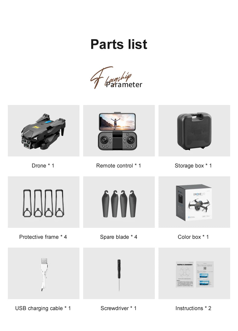 Xiaomi M3 Pro Drone 8K Triple-camera Professional HD Aerial Photography Obstacle Avoidance Brushless Motor GPS Return Drone ﻿