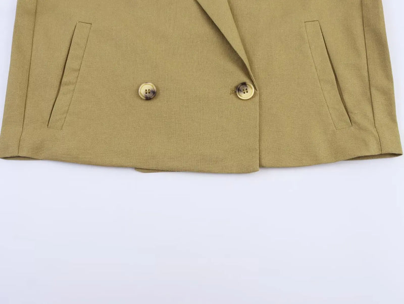 Women's clothing early autumn new fashionable casual temperament linen short suit jacket versatile