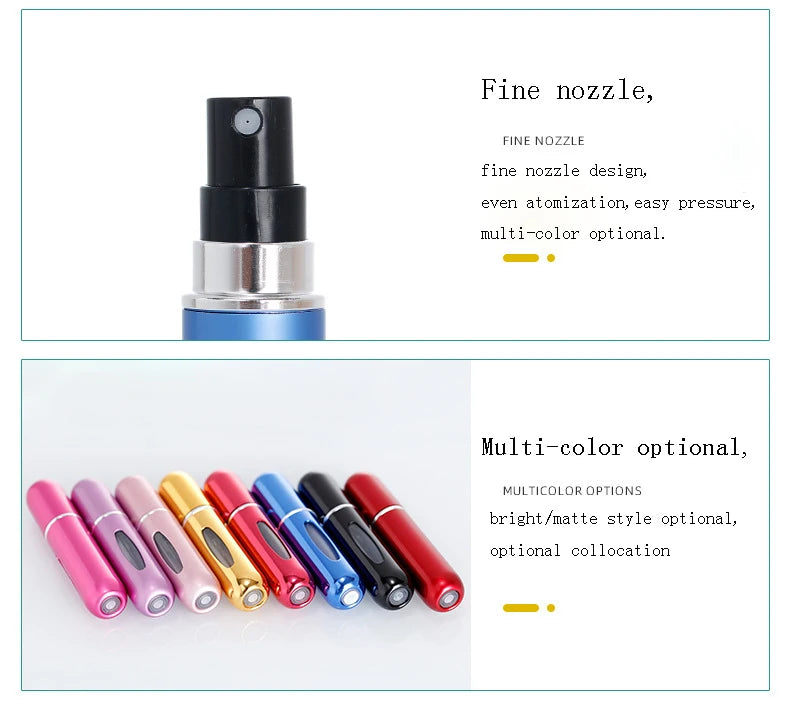 Perfume Spray Refillable Bottle 1PC 5ml 8ml Mini Portable Atomizer Jar Scent Pump Empty Container Cosmetic Liquid Tools