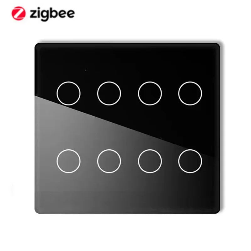 Melery 4x4 Brazil Zigbee Light Switch Touch Sensor Panel Tuya Smart Life Neutral Wire 4/6/8 Gang Remote by Alexa Dot Google Home