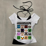 Woman Clothes for Women Trashy Y2k 2000s Tops With Suspenders Female Clothing Crop Top Sexys Summer Women's Cropped Emo Corset