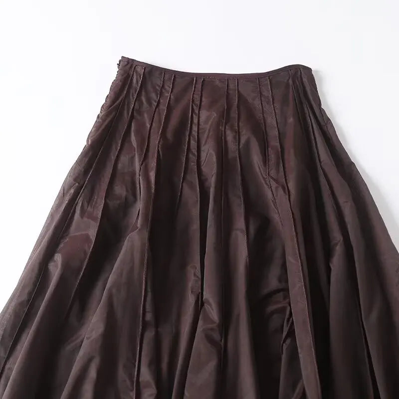 Women's clothing summer new products European and American fashion versatile minimalist design casual tulle skirt