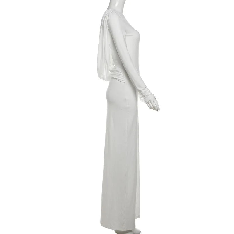 Women's Clothing Autumn New Style High-end Temperament Sexy Backless Dress Long Skirt Slim Fit Long Sleeved Dress