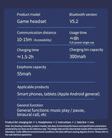 N35 TWS Gaming Earphones Touch Wireless Headphones Bluetooth 300mAh Battery Long Standby Earbuds HIFI Waterproof Headset