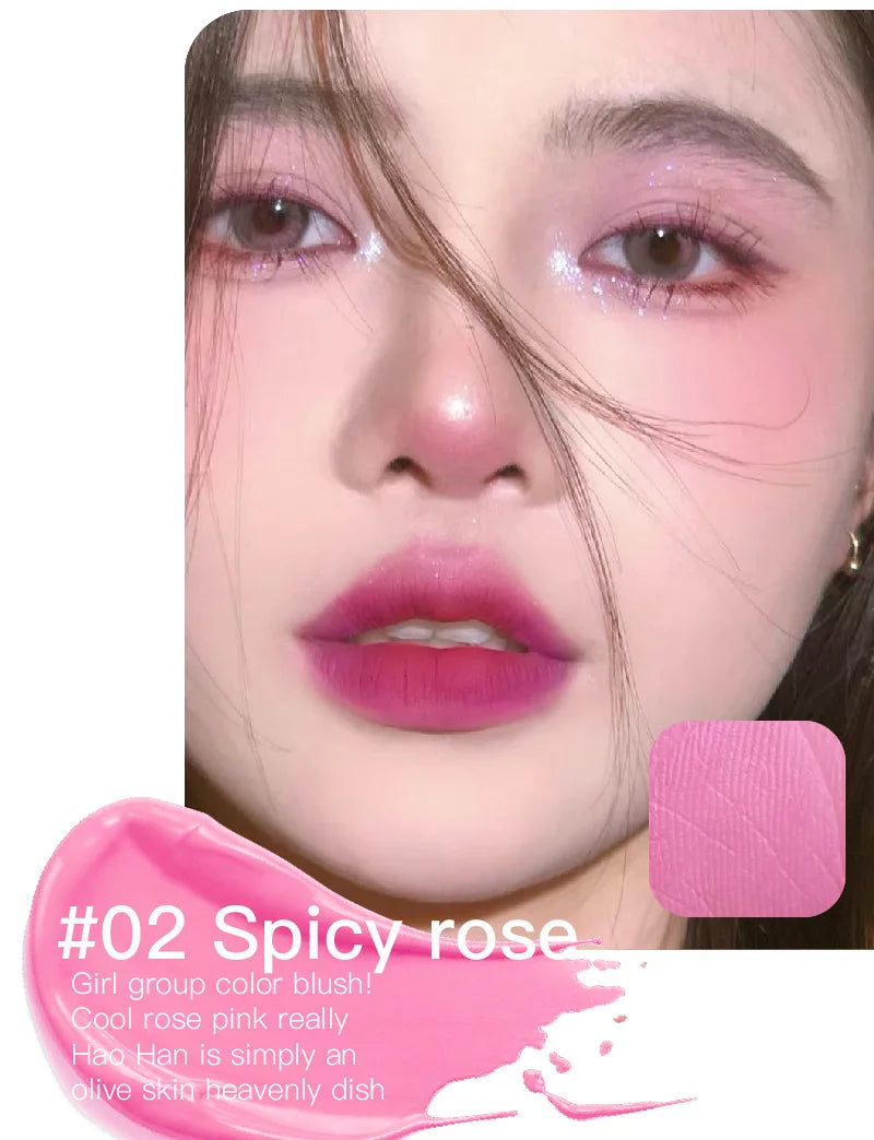 HERORANGE Matte Liquid Blush Velvet Blusher Peach Face Blusher Pigment Lasting Beauty Natural Cheek Tint Cream Blush Makeup 30ML