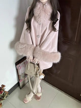 Women's Clothing Wealthy Family Rich Girl High-end Feel Warm Fur Collar Wool Coat Autumn Winter New Mid-length Coats Loose Tops