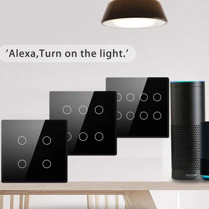 Melery 4x4 Brazil Zigbee Light Switch Touch Sensor Panel Tuya Smart Life Neutral Wire 4/6/8 Gang Remote by Alexa Dot Google Home