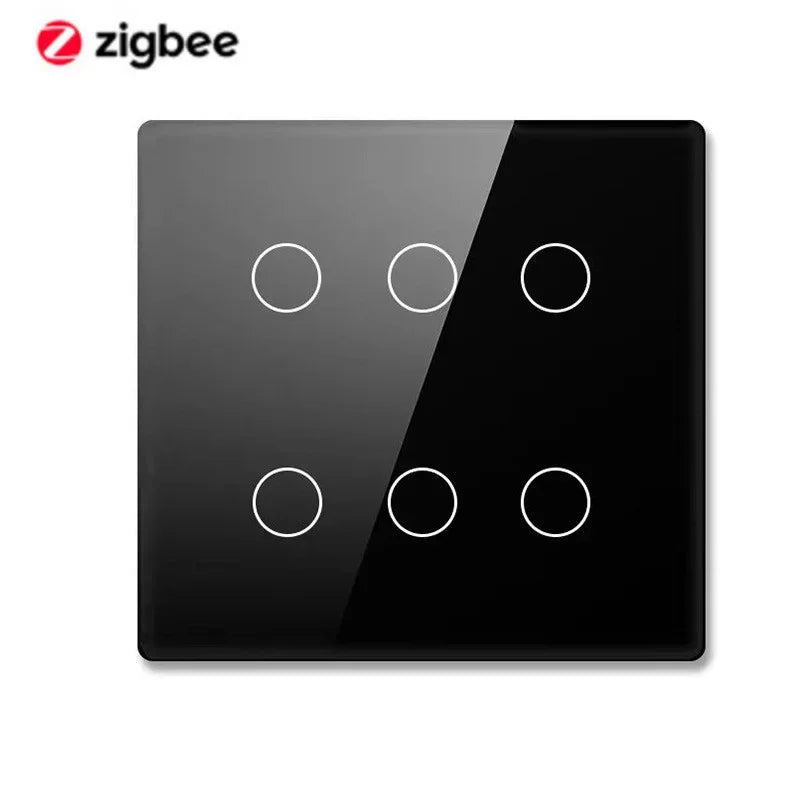 Melery 4x4 Brazil Zigbee Light Switch Touch Sensor Panel Tuya Smart Life Neutral Wire 4/6/8 Gang Remote by Alexa Dot Google Home